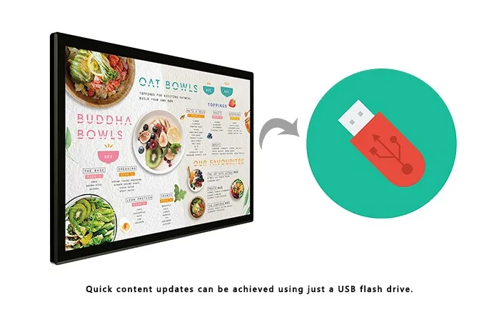 Digital signage menu boards can quickly update menu content Digital signage menu boards can quickly update menu content