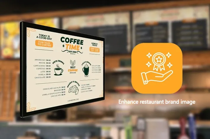 Digital menu board screens increase brand awareness Digital menu board screens increase brand awareness