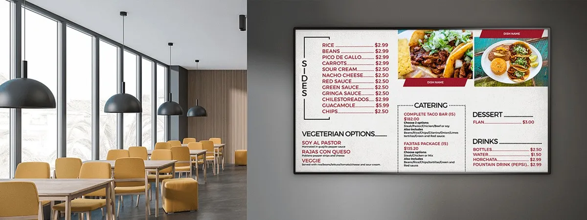 digital restaurant menu board digital restaurant menu board